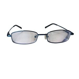 Zenni Optical 411516 Blue Rectangular Frames Only Full‎ Rim Frame with Case D1